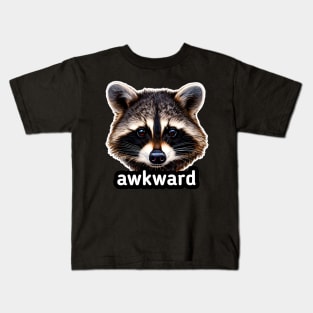 Awkward Trash Panda Raccoon Kids T-Shirt